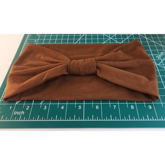 Brown Knit Headwrap Hairband Soft Stretchy Headband Fabric Unisex Sweatband - Picture 7 of 8